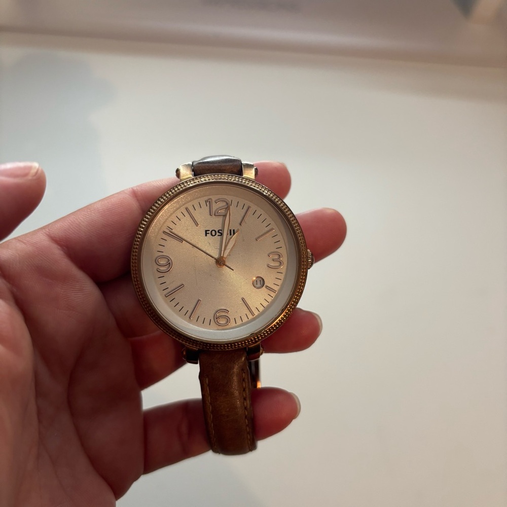 Fossil Tan Leather Strap Watch